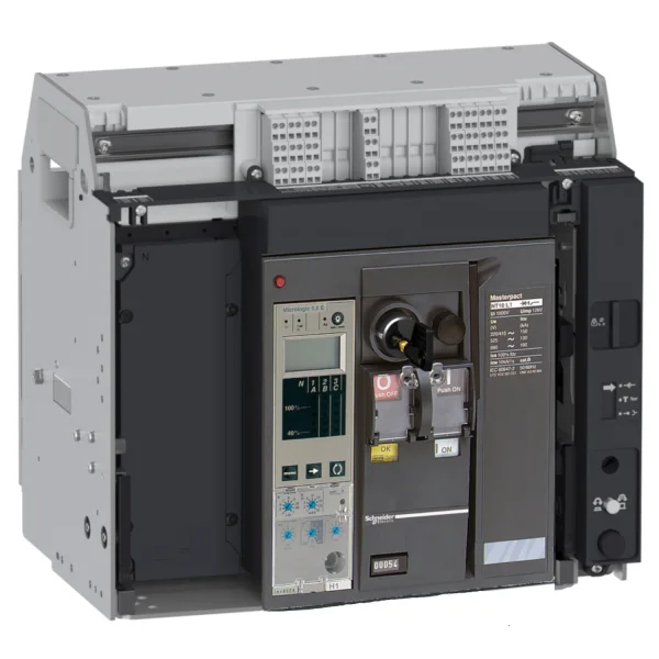 Disjoncteur MasterPacT NT 1600A H1 4P 42KA MicroLogic 5.0P MOT 24CC Débrochable avec châssis verrou RAC AR V/V